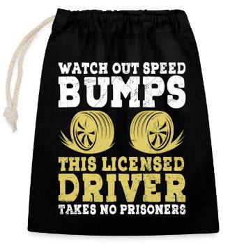 Driving License Passed New Driver Permit Driving S - Closable cotton gift bag (25x30cm) - black - Front