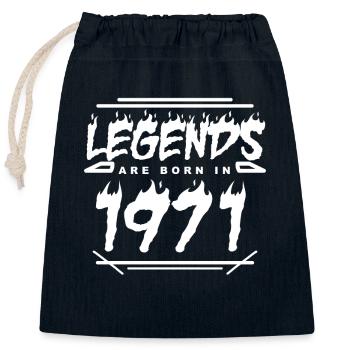 1971 - Jahrgang 1971 - Baujahr 1971 - Verschließbarer Geschenkbeutel aus Baumwolle (25x30cm) - Navy - Vorne