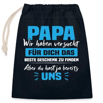 Papa bestes Geschenk - Sac cadeau en coton avec cordon (25 x 30 cm) - bleu marine - Devant