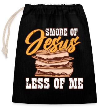 Religious Camper Smore of Jesus Less of Me Bible - Verschließbarer Geschenkbeutel aus Baumwolle (25x30cm) - Schwarz - Vorne