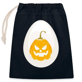 Egg Halloween Costume Funny Halloween - Closable cotton gift bag (25x30cm) - navy - Front