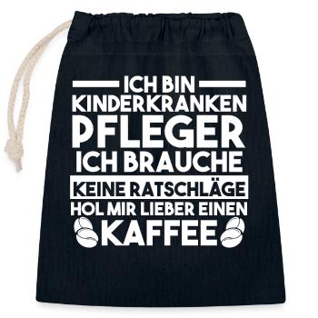 Pfleger Pflegekraft Kinderkrankenpfleger - Verschließbarer Geschenkbeutel aus Baumwolle (25x30cm) - Navy - Vorne