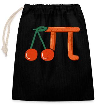 Kirsche Happy Pi Day Math Science Stem Teacher - Verschließbarer Geschenkbeutel aus Baumwolle (25x30cm) - Schwarz - Vorne