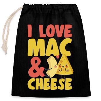 Macaroni Cheese Lover Mac And Cheese - Closable cotton gift bag (25x30cm) - black - Front