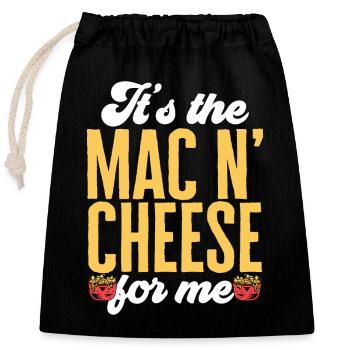 Macaroni Cheese Lover Mac And Cheese - Closable cotton gift bag (25x30cm) - black - Front