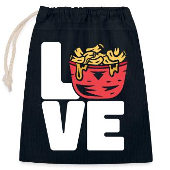 Macaroni Cheese Lover Mac And Cheese - Closable cotton gift bag (25x30cm) - navy - Front