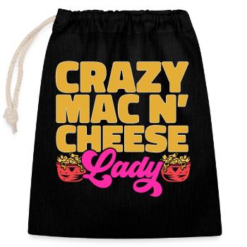 Macaroni Cheese Lover Mac And Cheese - Closable cotton gift bag (25x30cm) - black - Front