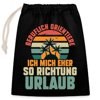 Sommerurlaub Urlauber Urlaub - Verschließbarer Geschenkbeutel aus Baumwolle (25x30cm) - Schwarz - Vorne