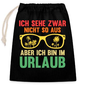 Sommerurlaub Urlauber Urlaub - Verschließbarer Geschenkbeutel aus Baumwolle (25x30cm) - Schwarz - Vorne