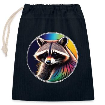 Waschbär - Verschließbarer Geschenkbeutel aus Baumwolle (25x30cm) - Navy - Vorne