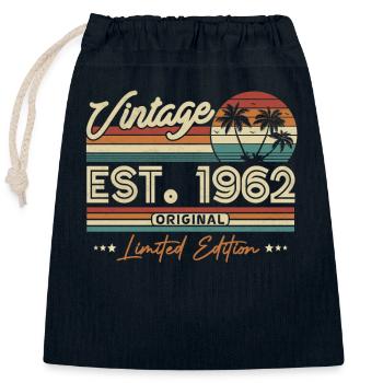 Nostalgie: 1962 Vintage Geburtstag - Verschließbarer Geschenkbeutel aus Baumwolle (25x30cm) - Navy - Vorne