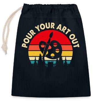 Artiste - Sac cadeau en coton avec cordon (25 x 30 cm) - bleu marine - Devant