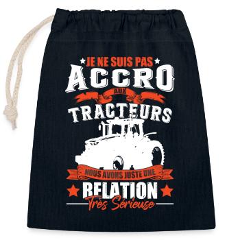 Agriculteurs | Enfant | Paysan | Tracteur - Sac cadeau en coton avec cordon (25 x 30 cm) - bleu marine - Devant