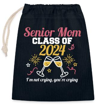 Senior Mom Class of 2024 Proud Mama Of A Graduate - Verschließbarer Geschenkbeutel aus Baumwolle (25x30cm) - Navy - Vorne