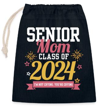 Proud Mama Of A Graduate Senior Mom Class of 2024 - Verschließbarer Geschenkbeutel aus Baumwolle (25x30cm) - Navy - Vorne