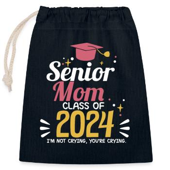 Proud Mama Senior Mom Class of 2024 Funny - Verschließbarer Geschenkbeutel aus Baumwolle (25x30cm) - Navy - Vorne