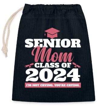 Proud Mama Senior Mom Class of 2024 Funny - Verschließbarer Geschenkbeutel aus Baumwolle (25x30cm) - Navy - Vorne