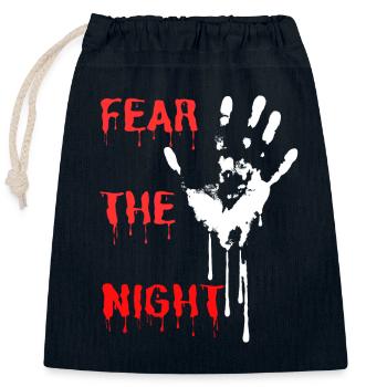 "Fear the Night", Horror und Angst - Verschließbarer Geschenkbeutel aus Baumwolle (25x30cm) - Navy - Vorne