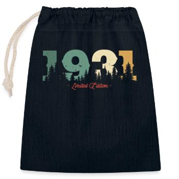 Vintage Birthday Gift 1931 - Closable cotton gift bag (25x30cm) - navy - Front