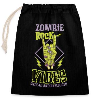 Zombie Rock'n Roll Horror Rock Headbanging Rock - Verschließbarer Geschenkbeutel aus Baumwolle (25x30cm) - Schwarz - Vorne