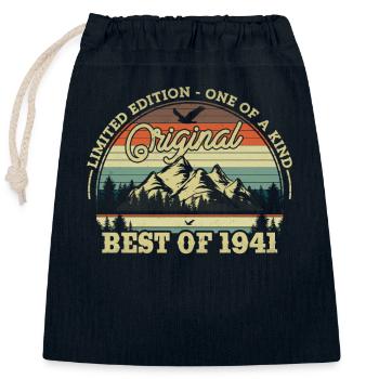 1941 Vintage Gift 82/83 Years - Closable cotton gift bag (25x30cm) - navy - Front