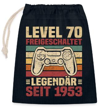 Level 70 freigeschaltet legendär seit 1953 - Verschließbarer Geschenkbeutel aus Baumwolle (25x30cm) - Navy - Vorne