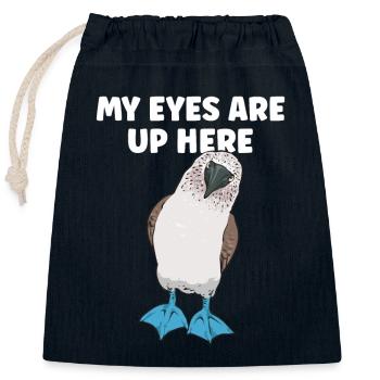 Blaufußtölpel Blue-footed Booby Seevogel - Verschließbarer Geschenkbeutel aus Baumwolle (25x30cm) - Navy - Vorne