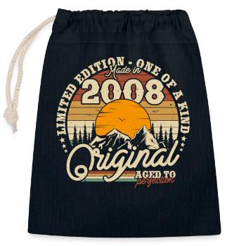 Jugendliche Nostalgie: Jahrgang 2006 - Verschließbarer Geschenkbeutel aus Baumwolle (25x30cm) - Navy - Vorne