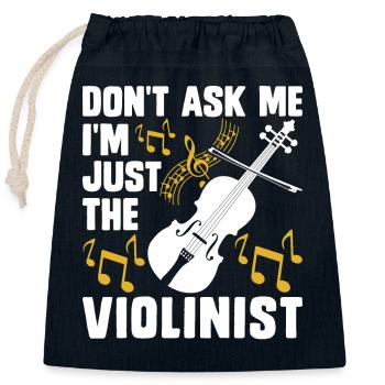 Violin Violinist - Closable cotton gift bag (25x30cm) - navy - Front