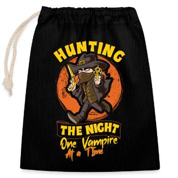 Vampire Hunter, Undead Slayer, Stake and Cross - Closable cotton gift bag (25x30cm) - black - Front
