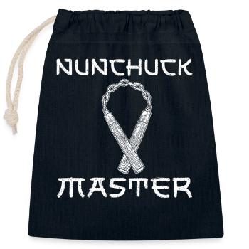 Nunchaku Ninja Training Japan Waffe Taekwondo - Verschließbarer Geschenkbeutel aus Baumwolle (25x30cm) - Navy - Vorne