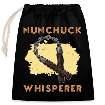 Nunchaku Martial Arts Training Weapons Japan Sports - Closable cotton gift bag (25x30cm) - black - Front