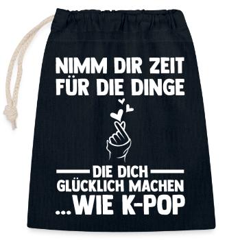 Korea Musik Kpop - Verschließbarer Geschenkbeutel aus Baumwolle (25x30cm) - Navy - Vorne