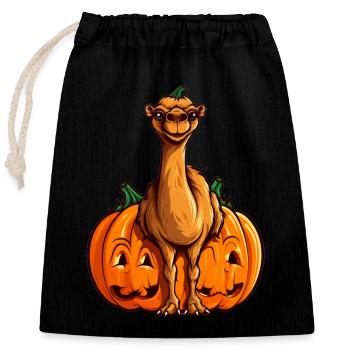 Camel Pumpkin Lazy Halloween Party Costume pour - Sac cadeau en coton avec cordon (25 x 30 cm) - noir - Devant