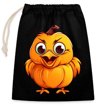Poulet Citrouille Paresseux Halloween Party Costume Enfants - Sac cadeau en coton avec cordon (25 x 30 cm) - noir - Devant