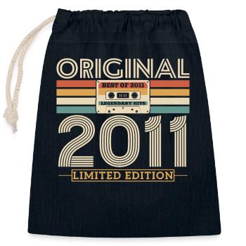Legendary year of birth 2011 - Closable cotton gift bag (25x30cm) - navy - Front