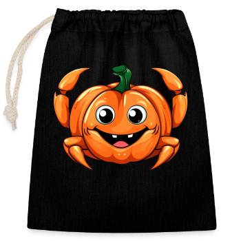 Citrouille de crabe Paresseux Halloween Party Costume Enfants - Sac cadeau en coton avec cordon (25 x 30 cm) - noir - Devant