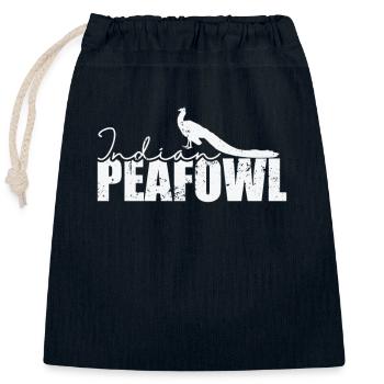 Plumes du parc animalier des oiseaux de la poule indienne - Sac cadeau en coton avec cordon (25 x 30 cm) - bleu marine - Devant