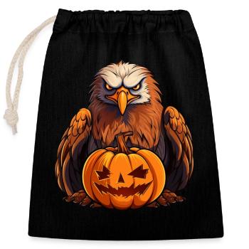 Eagle Pumpkin Lazy Halloween Party Costume pour - Sac cadeau en coton avec cordon (25 x 30 cm) - noir - Devant