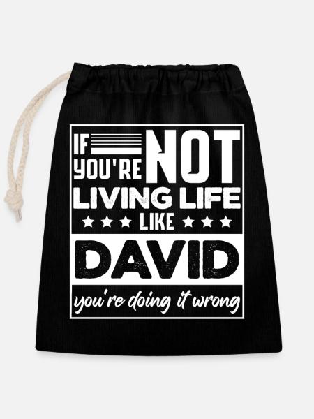 Drôle David Blague d’anniversaire Sarcasme - Sac cadeau en coton avec cordon (25 x 30 cm) - noir