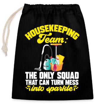 Maid service Cleaner Housekeeper - Closable cotton gift bag (25x30cm) - black - Front