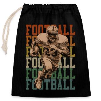 American Football Retro Spieler Sport Geschenk - Verschließbarer Geschenkbeutel aus Baumwolle (25x30cm) - Schwarz - Vorne
