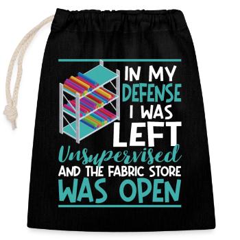 Pour ma défense, j’ai été laissé sans surveillance - Sac cadeau en coton avec cordon (25 x 30 cm) - noir - Devant