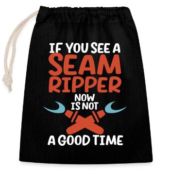If you see a seam ripper, there is now no - Closable cotton gift bag (25x30cm) - black - Front