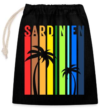 Sardinia Island Sardegna Italy Holiday Idea - Closable cotton gift bag (25x30cm) - black - Front