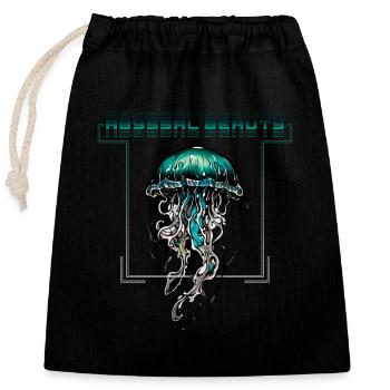 Méduse de beauté abyssale - Sac cadeau en coton avec cordon (25 x 30 cm) - noir - Devant