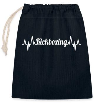 Kickboxing Heartbeat - Sac cadeau en coton avec cordon (25 x 30 cm) - bleu marine - Devant