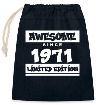 1971 - Jahrgang 1971 - Fantastisch seit 1971 - Verschließbarer Geschenkbeutel aus Baumwolle (25x30cm) - Navy - Vorne