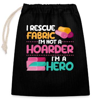 I Rescue Tissu Coudre Égout Couturier Tailleur - Sac cadeau en coton avec cordon (25 x 30 cm) - noir - Devant