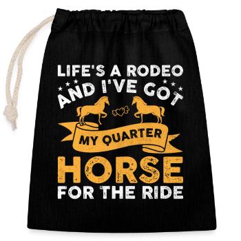 American Quarter Horse Reitpferd Liebhaber Hors - Verschließbarer Geschenkbeutel aus Baumwolle (25x30cm) - Schwarz - Vorne